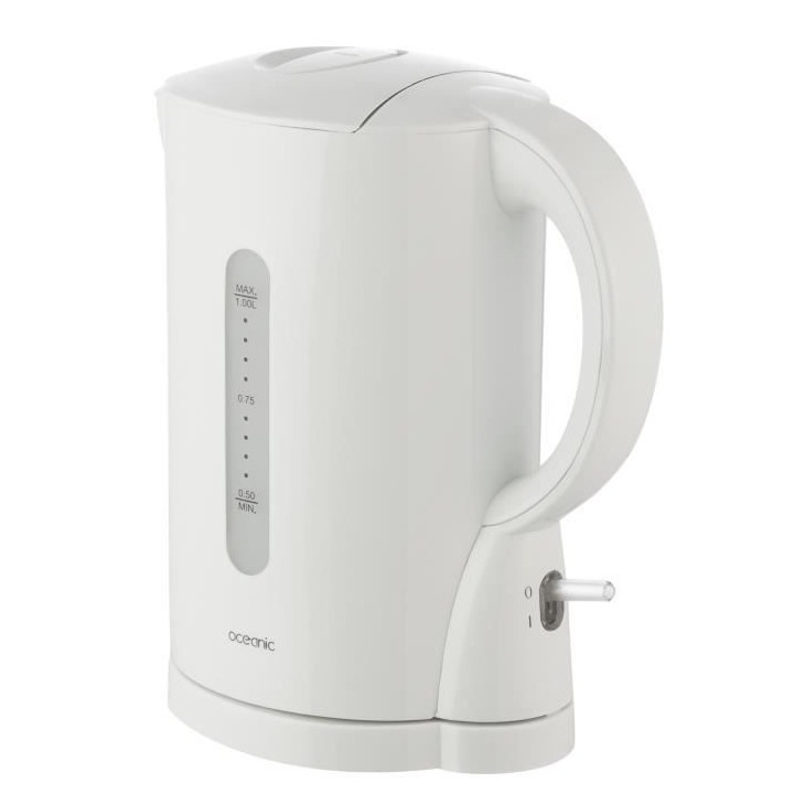 OCEANIC Bouilloire électrique - OCEAB1W - 1 L - Plastique - Blanc