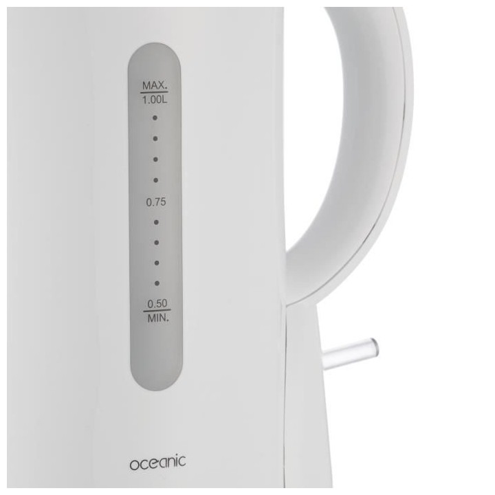 OCEANIC Bouilloire électrique - OCEAB1W - 1 L - Plastique - Blanc