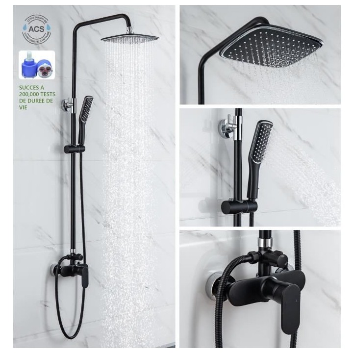 Colonne de douche OCEANIC - Mitigeur mécanique - Pomme haute rectangl