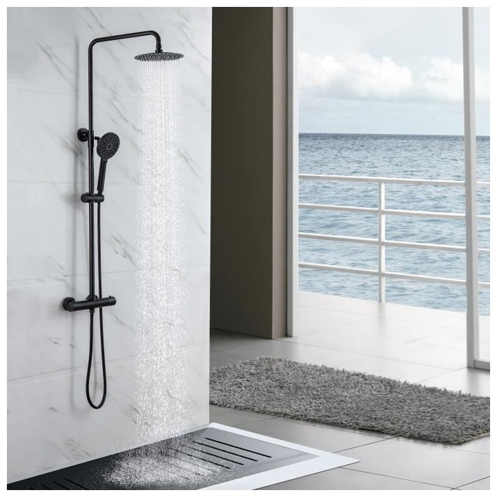 Colonne de douche OCEANIC - Mitigeur thermostatique - Pomme haute rond