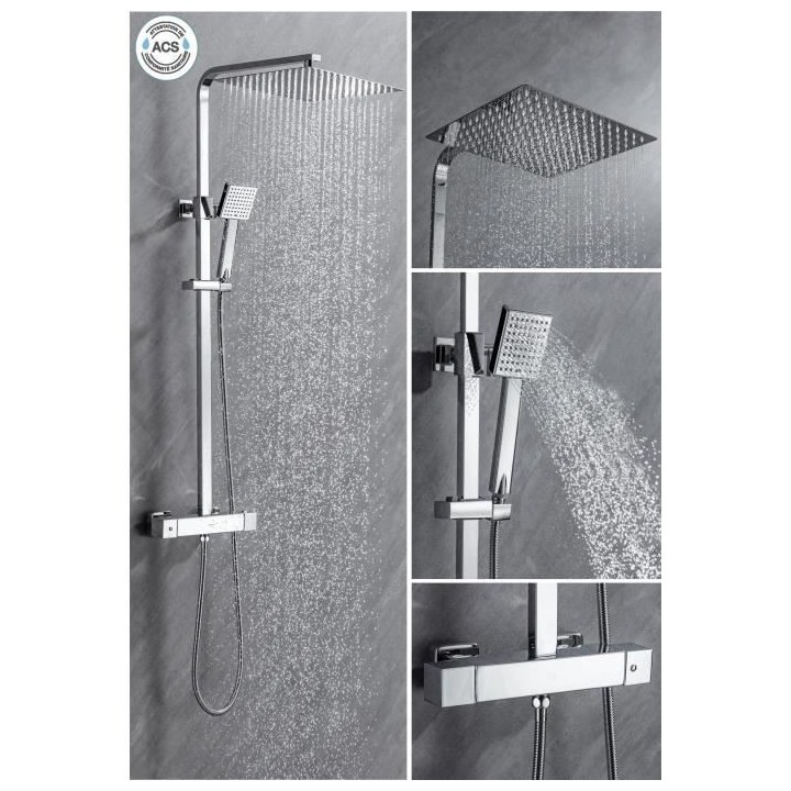 Colonne de douche OCEANIC - Mitigeur thermostatique corps froid - Pomm