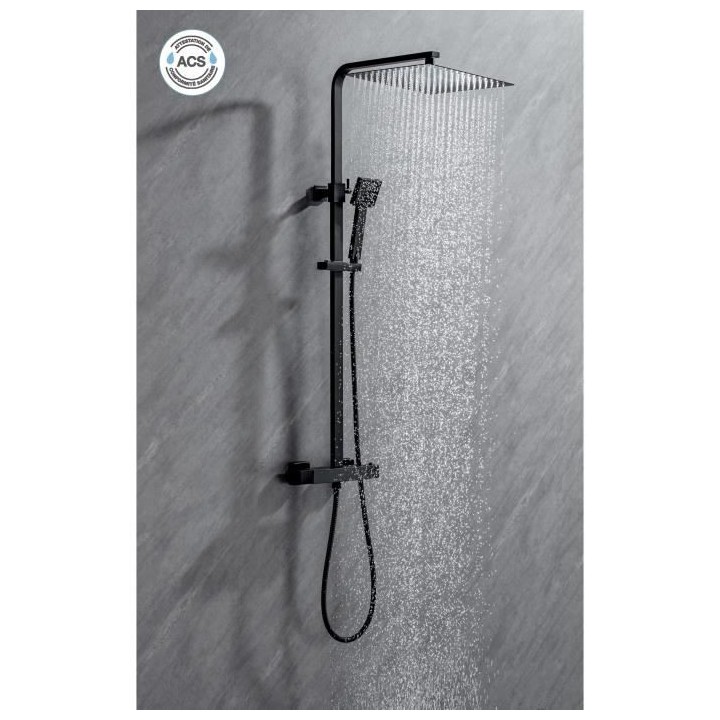 Colonne de douche OCEANIC - Mitigeur thermostatique - Pomme haute carr