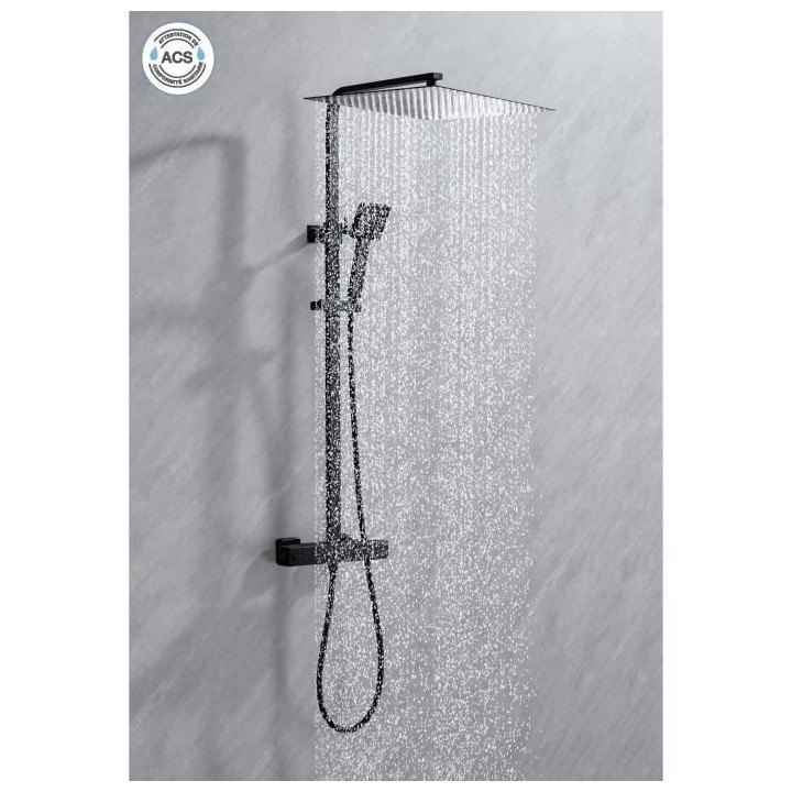 Colonne de douche OCEANIC - Mitigeur thermostatique - Pomme haute carr