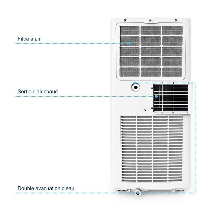 Climatiseur mobile OCEANIC 2050 W - 7000 Btu - Déshumidificateur - Pr