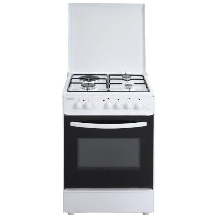 OCEANIC OCEACM6060W8-Cuisiniere table mixte gaz / électrique-4 foyers