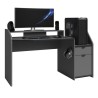 Bureau de jeu Gaming - Panneaux de particules - Décor gris et noir - L 154 x P 92 x H 68 cm - PARISOT