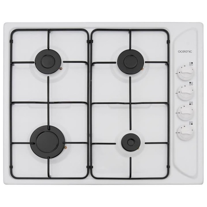 Plaque de cuisson gaz OCEANIC 4 foyers L58 x P50 cm OCEACTG4EW Blanc