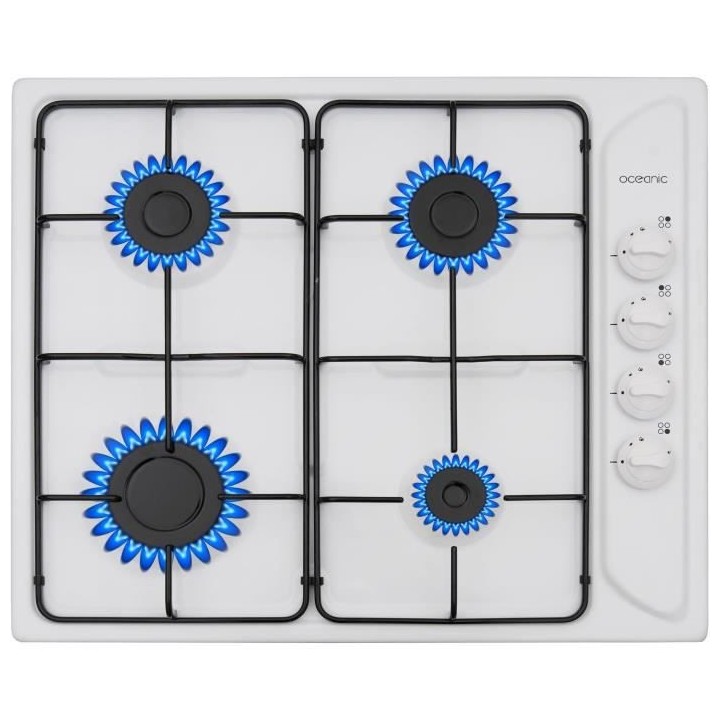 Plaque de cuisson gaz OCEANIC 4 foyers L58 x P50 cm OCEACTG4EW Blanc