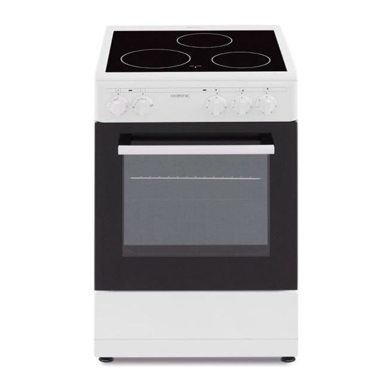 OCEANIC Cuisiniere vitrocéramique 50 x50 - four convection naturelle - four 48L - blanc