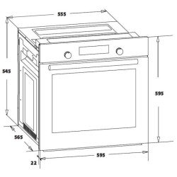 Four encastrable nettoyage catalyse - chaleur brassée OCEANIC F60IX Inox - 59,5 x 59,5 x 56,6 cm