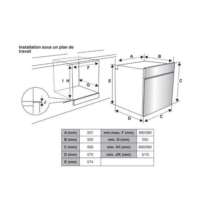 Four encastrable nettoyage catalyse - chaleur brassée OCEANIC OCEAF65