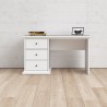 TVILUM Bureau 3 tiroirs - Blanc - L 102,6 x P 41,6 x H 80,8 cm - PARIS