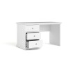 TVILUM Bureau 3 tiroirs - Blanc - L 102,6 x P 41,6 x H 80,8 cm - PARIS