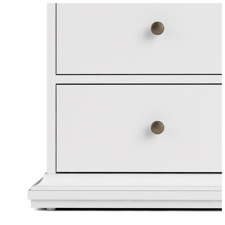 TVILUM Bureau 3 tiroirs - Blanc - L 102,6 x P 41,6 x H 80,8 cm - PARIS
