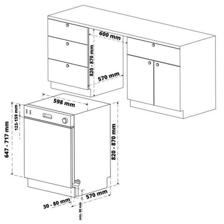 Lave-vaisselle  encastrable OCEANIC OCEALV1349EB - 13 couverts - Larg