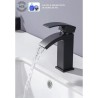 Mitigeur pour vasque et lavabo - Mécanique - Noir mat - OCEANIC - En cascade