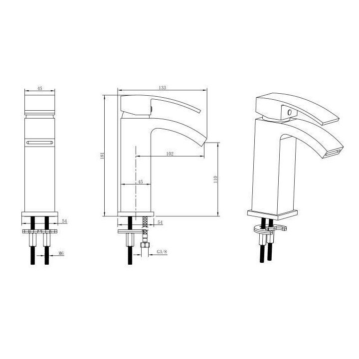 Mitigeur pour vasque et lavabo - Mécanique - Noir mat - OCEANIC - En