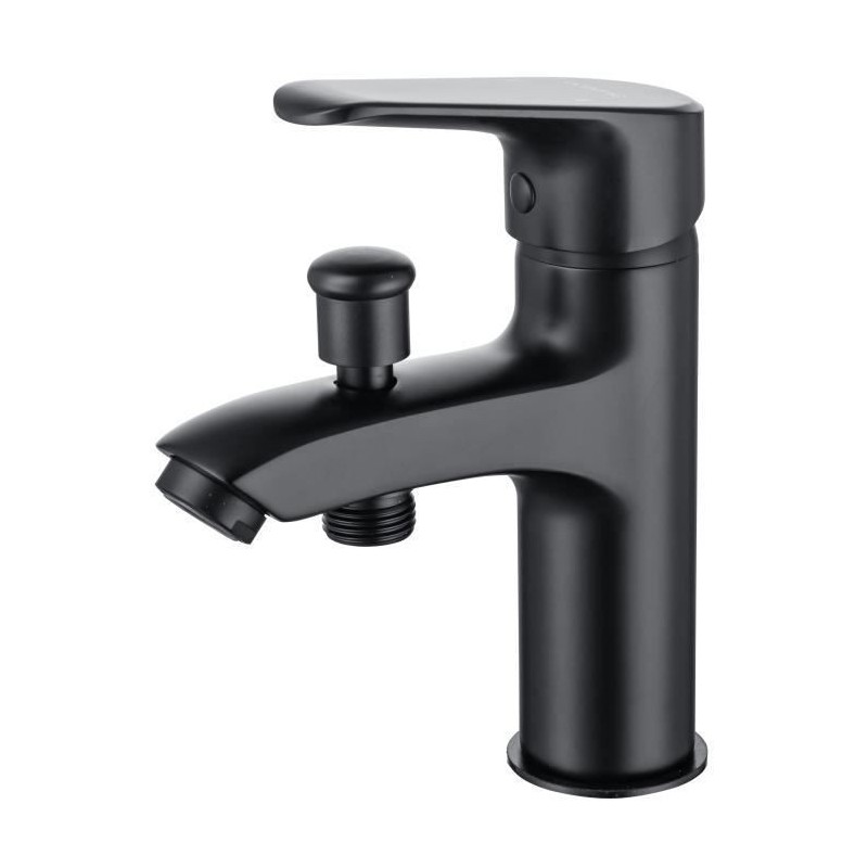 Mitigeur pour vasque, lavabo, baignoire et douche - Mécanique - OCEANIC - Noir mat - Fonction inverseur