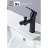 Mitigeur pour vasque, lavabo, baignoire et douche - Mécanique - OCEANIC - Noir mat - Fonction inverseur