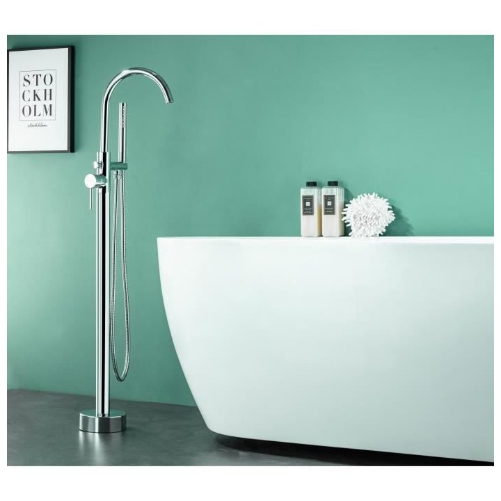Mitigeur sur pied pour baignoire îlot - Mécanique - Chrome - OCEANIC