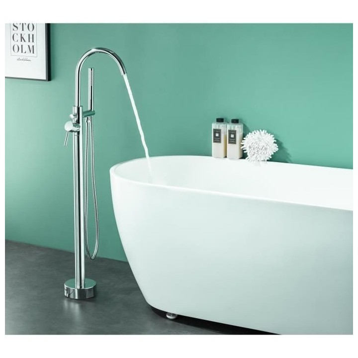 Mitigeur sur pied pour baignoire îlot - Mécanique - Chrome - OCEANIC