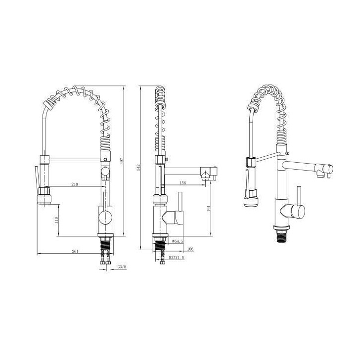Robinet de cuisine - Mitigeur évier - Rotatif 360° - 2 jets - OCEANI