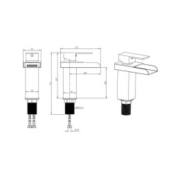 Mitigeur pour vasque et lavabo - Mécanique - En cascade - En laiton - OCEANIC