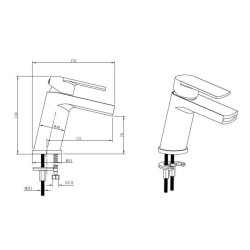 Mitigeur pour vasque et lavabo - Mécanique - Noir mat OCEANIC