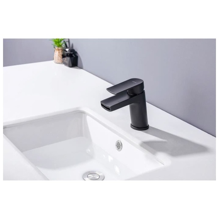 Mitigeur pour vasque et lavabo - Mécanique - Noir mat OCEANIC