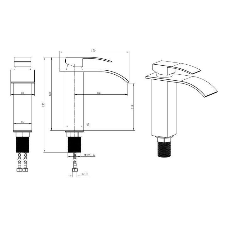 Mitigeur pour vasque et lavabo - Mécanique - OCEANIC - Noir mat - En