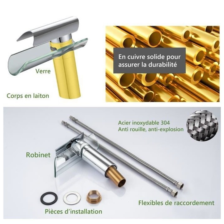 Mitigeur pour vasque et lavabo - Mécanique - OCEANIC - En cascade - E