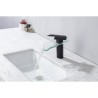 Mitigeur pour vasque et lavabo - Mécanique - OCEANIC - Noir mat - En cascade - En laiton et verre