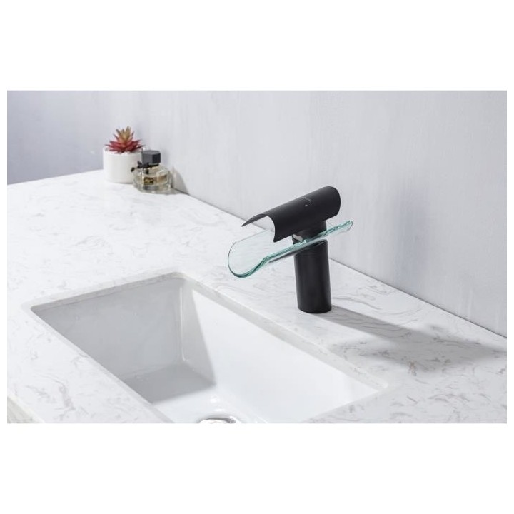 Mitigeur pour vasque et lavabo - Mécanique - OCEANIC - Noir mat - En
