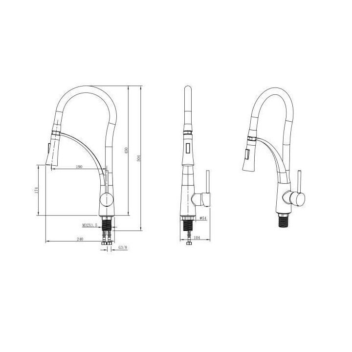 Robinet de cuisine - Mitigeur mécanique - Rotatif 360° - OCEANIC - A