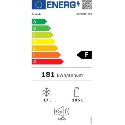 OCEANIC OCEARTT121S Réfrigérateur 1 porte 121L - L54 x H 83,8 x P 59,5 - Silver