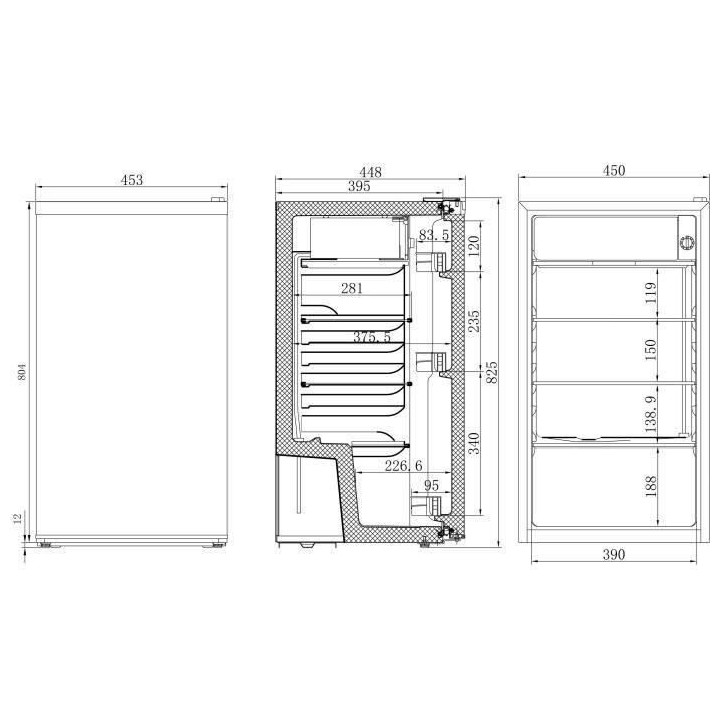 OCEANIC OCEARTT90W2 Réfrigérateur congélateur bas - 85L - Classe F