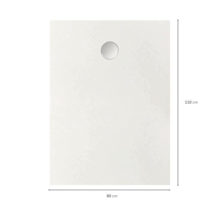 Receveur de douche en résine - Rectangulaire - 110x80x3,5 cm - OCEANI