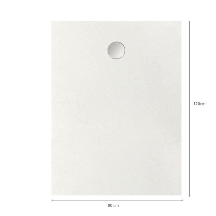 Receveur de douche en résine - Rectangulaire - 120x90x3,5 cm - OCEANI