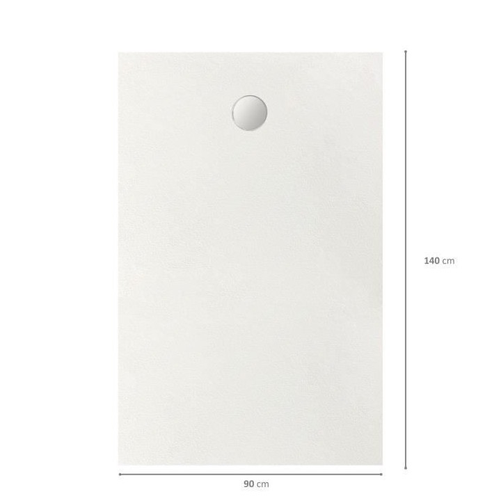 Receveur de douche en résine - Rectangulaire - 140x90x3,5 cm - OCEANI