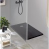 Receveur de douche en résine - Rectangulaire - 140x90x3,5 cm - OCEANIC - Gris anthracite - Bonde de vidage et pieds inclus - Mo