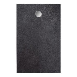 Receveur de douche en résine - Rectangulaire - 140x90x3,5 cm - OCEANIC - Gris anthracite - Bonde de vidage et pieds inclus - Mo