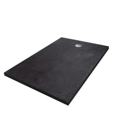 Receveur de douche en résine - Rectangulaire - 140x90x3,5 cm - OCEANIC - Gris anthracite - Bonde de vidage et pieds inclus - Mo