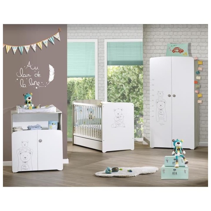 BABYPRICE Armoire 2 portes TEDDY