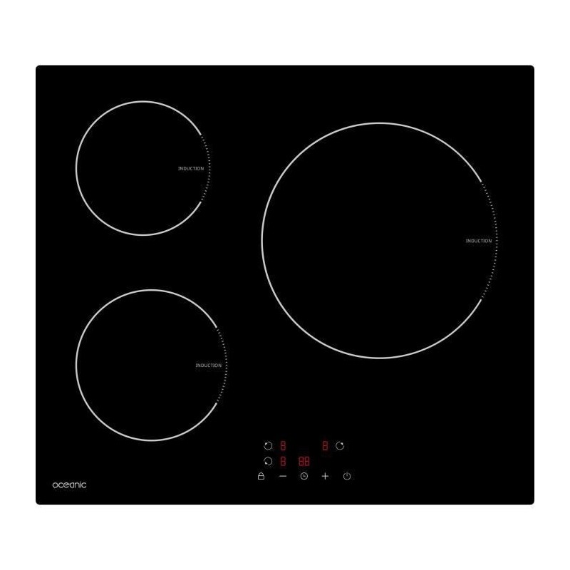 Plaque de cuisson induction OCEANIC 3 foyers L60 x P52 cm OCEATI3Z7