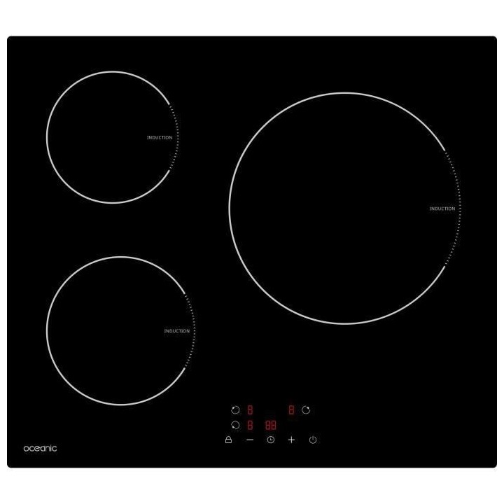 Plaque de cuisson induction OCEANIC 3 foyers L60 x P52 cm OCEATI3Z7
