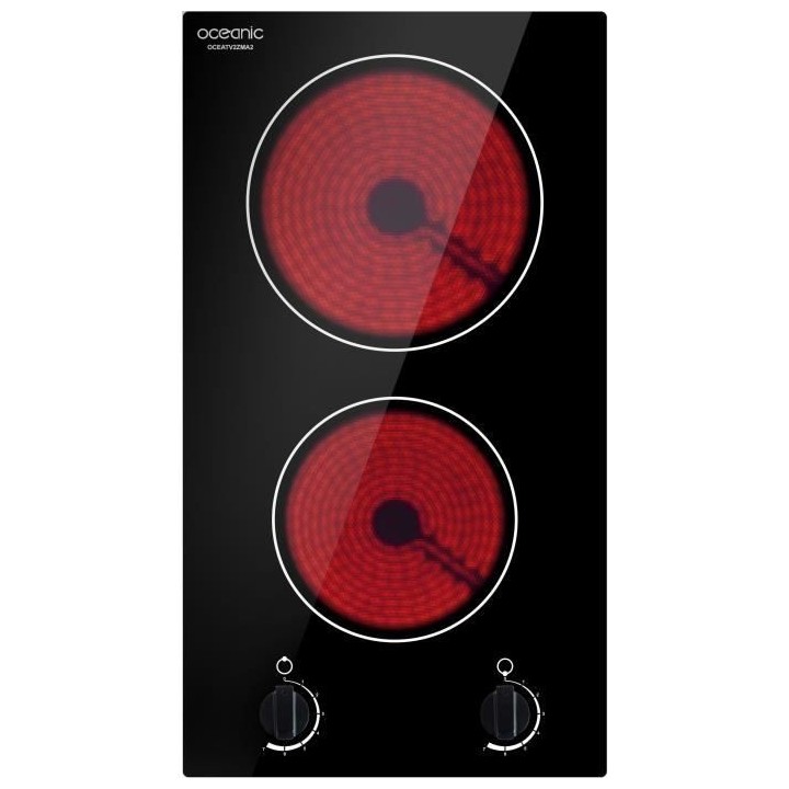 Plaque de cuisson vitrocéramique OCEANIC 2 foyers L28,8 x P52cm OCEAT