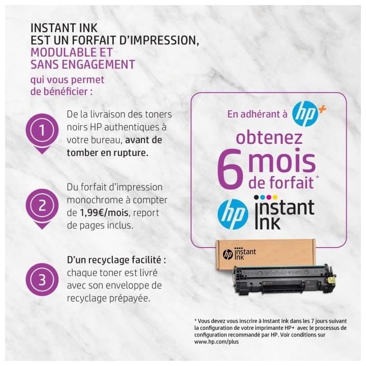 HP LaserJet M110we Imprimante monofonction Laser noir et blanc - 6 moi