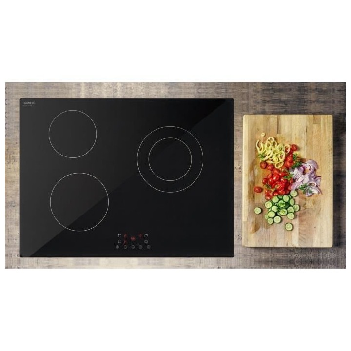 Plaque de cuisson vitrocéramique OCEANIC 3 foyers L70 cm avec encastr