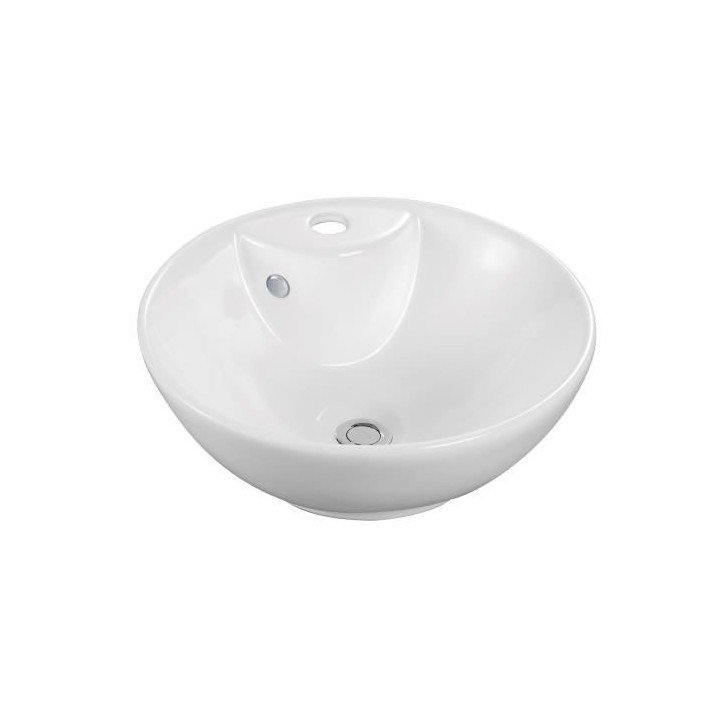 Vasque a poser en céramique forme bol OCEANIC - 41x41x18,5 cm Tanã