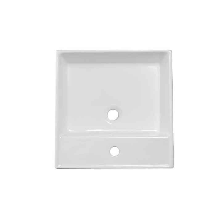 Vasque a poser en céramique forme carrée OCEANIC - 38x38x12 cm Lenã